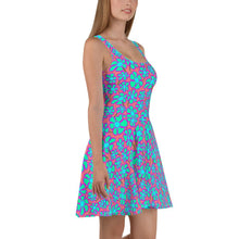 Load image into Gallery viewer, Greenflower Pattern on Pink - AOP Skater Dress - Keen Eye Design