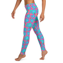 Load image into Gallery viewer, Greenflower Pattern on Pink - AOP Women's Leggings - Keen Eye Design