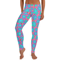 Load image into Gallery viewer, Greenflower Pattern on Pink - AOP Women's Leggings - Keen Eye Design