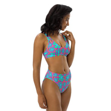 Load image into Gallery viewer, Greenflower Pattern on Pink - Recycled AOP High-Waisted Bikini - Keen Eye Design