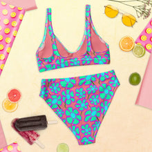Load image into Gallery viewer, Greenflower Pattern on Pink - Recycled AOP High-Waisted Bikini - Keen Eye Design