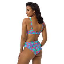Load image into Gallery viewer, Greenflower Pattern on Pink - Recycled AOP High-Waisted Bikini - Keen Eye Design