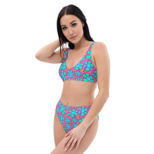 Load image into Gallery viewer, Greenflower Pattern on Pink - Recycled AOP High-Waisted Bikini - Keen Eye Design