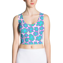 Load image into Gallery viewer, Greenflower Pattern on White - AOP Crop Top - Keen Eye Design