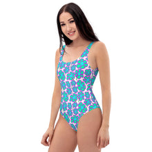 Load image into Gallery viewer, Greenflower Pattern on White - AOP One-Piece Swimsuit - Keen Eye Design