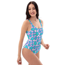 Load image into Gallery viewer, Greenflower Pattern on White - AOP One-Piece Swimsuit - Keen Eye Design