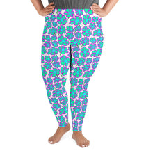 Load image into Gallery viewer, Greenflower Pattern on White - AOP Plus Size Leggings - Keen Eye Design