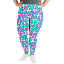 Load image into Gallery viewer, Greenflower Pattern on White - AOP Plus Size Leggings - Keen Eye Design