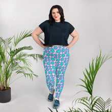 Load image into Gallery viewer, Greenflower Pattern on White - AOP Plus Size Leggings - Keen Eye Design