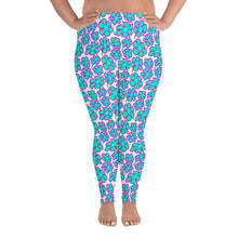 Load image into Gallery viewer, Greenflower Pattern on White - AOP Plus Size Leggings - Keen Eye Design