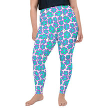 Load image into Gallery viewer, Greenflower Pattern on White - AOP Plus Size Leggings - Keen Eye Design