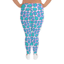 Load image into Gallery viewer, Greenflower Pattern on White - AOP Plus Size Leggings - Keen Eye Design