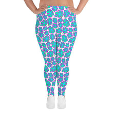 Load image into Gallery viewer, Greenflower Pattern on White - AOP Plus Size Leggings - Keen Eye Design