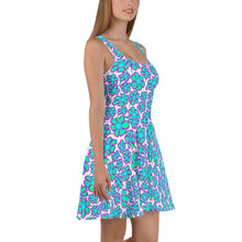 Load image into Gallery viewer, Greenflower Pattern on White - AOP Skater Dress - Keen Eye Design