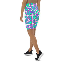 Load image into Gallery viewer, Greenflower Pattern on White - Biker Shorts - Keen Eye Design
