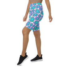 Load image into Gallery viewer, Greenflower Pattern on White - Biker Shorts - Keen Eye Design