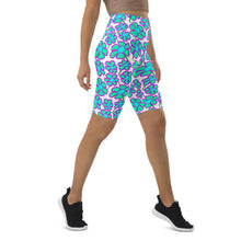 Load image into Gallery viewer, Greenflower Pattern on White - Biker Shorts - Keen Eye Design