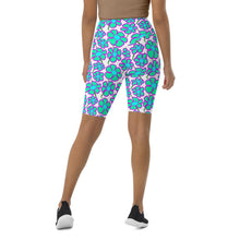 Load image into Gallery viewer, Greenflower Pattern on White - Biker Shorts - Keen Eye Design
