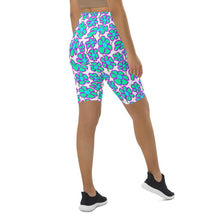 Load image into Gallery viewer, Greenflower Pattern on White - Biker Shorts - Keen Eye Design