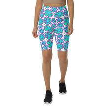 Load image into Gallery viewer, Greenflower Pattern on White - Biker Shorts - Keen Eye Design