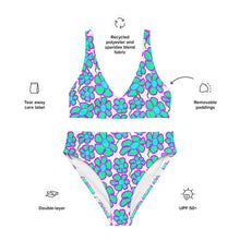 Load image into Gallery viewer, Greenflower Pattern on White - Recycled AOP High-Waisted Bikini - Keen Eye Design