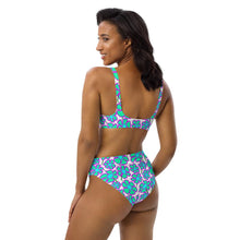 Load image into Gallery viewer, Greenflower Pattern on White - Recycled AOP High-Waisted Bikini - Keen Eye Design