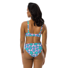 Load image into Gallery viewer, Greenflower Pattern on White - Recycled AOP High-Waisted Bikini - Keen Eye Design