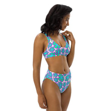 Load image into Gallery viewer, Greenflower Pattern on White - Recycled AOP High-Waisted Bikini - Keen Eye Design