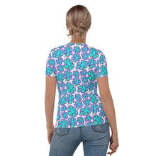 Load image into Gallery viewer, Greenflower Pattern on White - Women's AOP T-shirt - Keen Eye Design