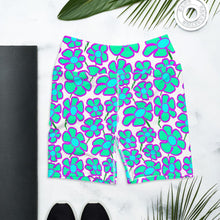 Load image into Gallery viewer, Greenflower Pattern on White - Yoga Shorts - Keen Eye Design