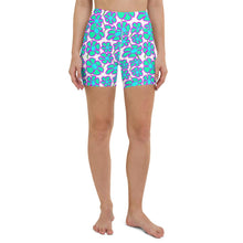 Load image into Gallery viewer, Greenflower Pattern on White - Yoga Shorts - Keen Eye Design