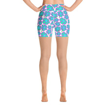 Load image into Gallery viewer, Greenflower Pattern on White - Yoga Shorts - Keen Eye Design