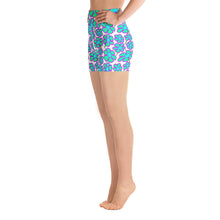 Load image into Gallery viewer, Greenflower Pattern on White - Yoga Shorts - Keen Eye Design