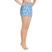 Load image into Gallery viewer, Greenflower Pattern on White - Yoga Shorts - Keen Eye Design