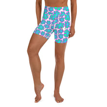 Load image into Gallery viewer, Greenflower Pattern on White - Yoga Shorts - Keen Eye Design