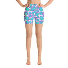 Load image into Gallery viewer, Greenflower Pattern on White - Yoga Shorts - Keen Eye Design