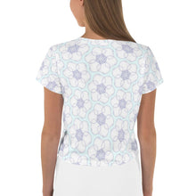 Load image into Gallery viewer, Hippy-Flower on Duck Egg Blue - AOP Crop Tee - Keen Eye Design