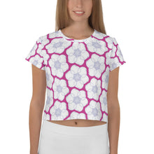 Load image into Gallery viewer, Hippy-Flower on Pink - AOP Crop Tee - Keen Eye Design