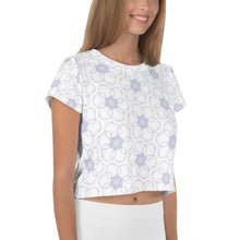 Load image into Gallery viewer, Hippy-Flower on White - AOP Crop Tee - Keen Eye Design