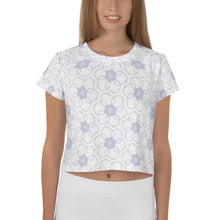 Load image into Gallery viewer, Hippy-Flower on White - AOP Crop Tee - Keen Eye Design