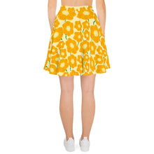 Load image into Gallery viewer, Hippy Orangeflower Pattern on Yellow - AOP Skater Skirt - Keen Eye Design