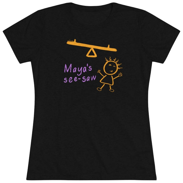 Maya's See-Saw - Women's Triblend Tee - Keen Eye Design