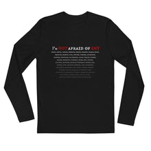 Load image into Gallery viewer, Not Afraid Of Any - Men's Long Sleeve Fitted Crew Shirt - Keen Eye Design