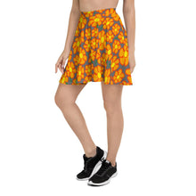 Load image into Gallery viewer, Orangeflower Pattern on Dark Gray - AOP Skater Skirt - Keen Eye Design