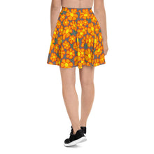 Load image into Gallery viewer, Orangeflower Pattern on Dark Gray - AOP Skater Skirt - Keen Eye Design