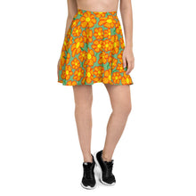 Load image into Gallery viewer, Orangeflower Pattern on Green - AOP Skater Skirt - Keen Eye Design