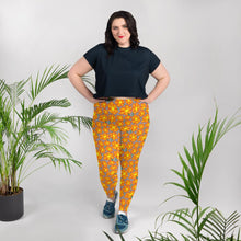 Load image into Gallery viewer, Orangeflower Pattern on Med Gray - AOP Plus Size Leggings - Keen Eye Design