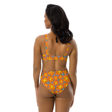 Load image into Gallery viewer, Orangeflower Pattern on Med Gray - Recycled AOP High-waisted Bikini - Keen Eye Design