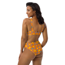Load image into Gallery viewer, Orangeflower Pattern on Med Gray - Recycled AOP High-waisted Bikini - Keen Eye Design