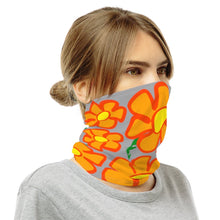 Load image into Gallery viewer, Orangeflower Pattern on Med Gray (big) - Neck Gaiter - Keen Eye Design